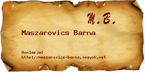 Maszarovics Barna névjegykártya