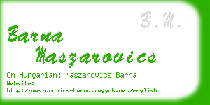barna maszarovics business card